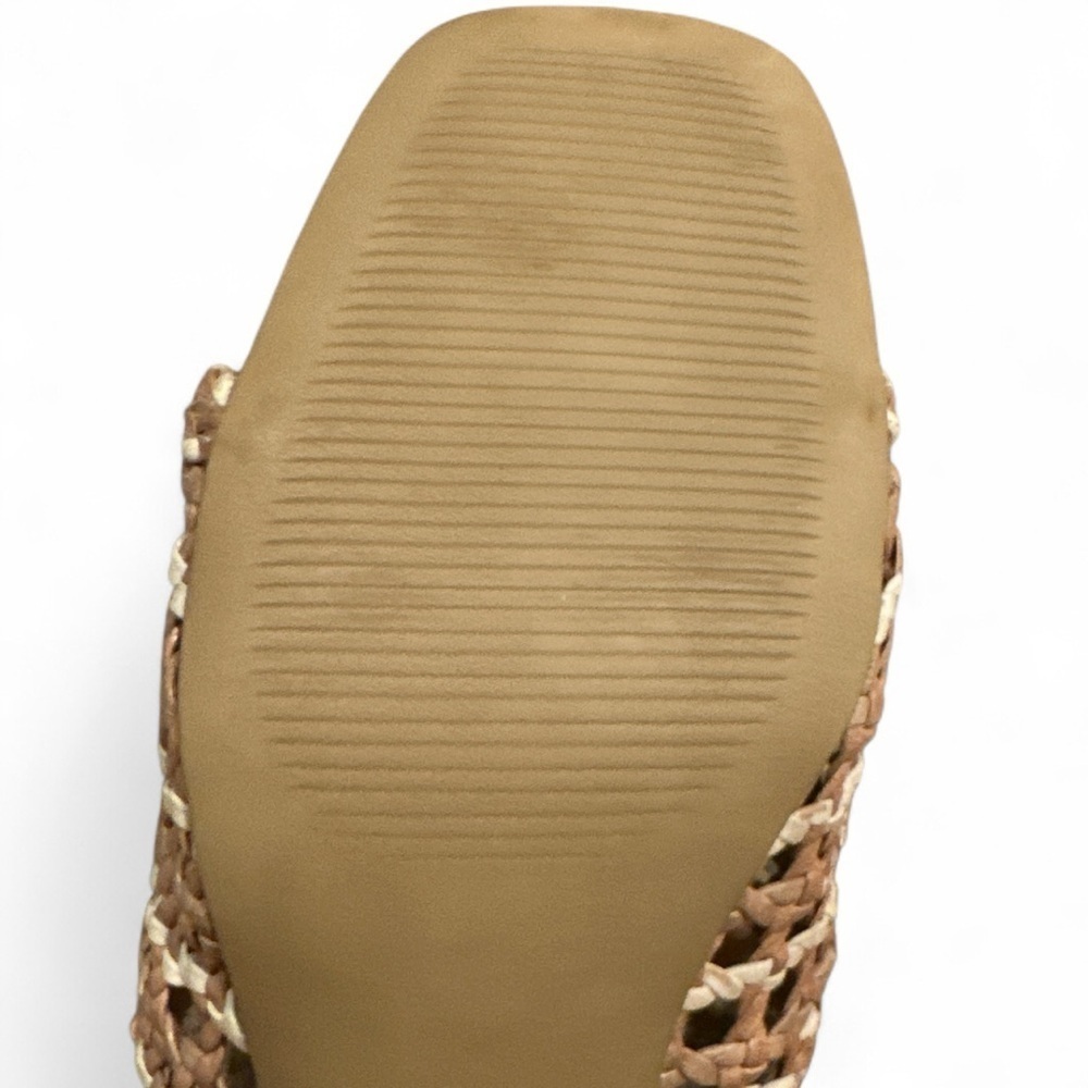 Anthropologie Woven Heeled Mule Size US 10-10.5 EU 41 Neutral Pattern Block Heel - Picture 13 of 15